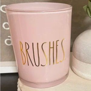 Rae Dunn pink makeup cup brushes organizer nwot